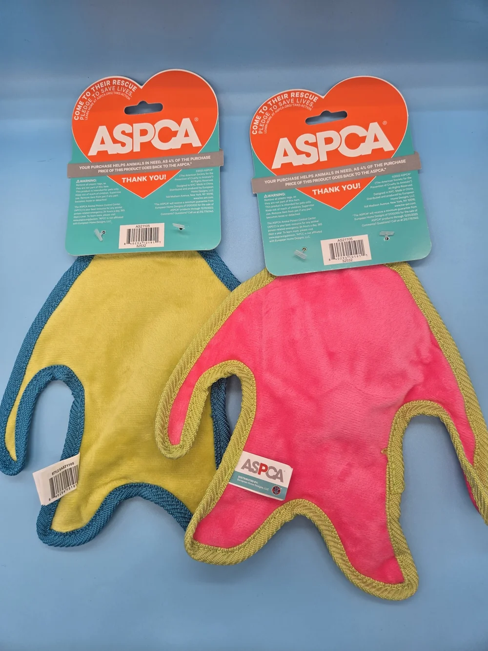ASPCA Stuffing Free Monster Dog Toys Green & Pink- 2 Pack